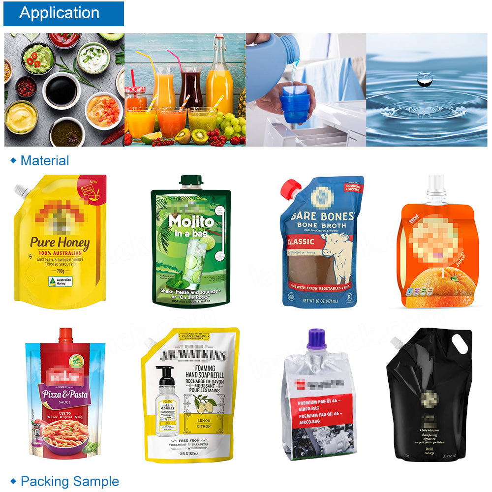 Automatic Liquid Detergent Spout Pouch Filling and Capping Machine