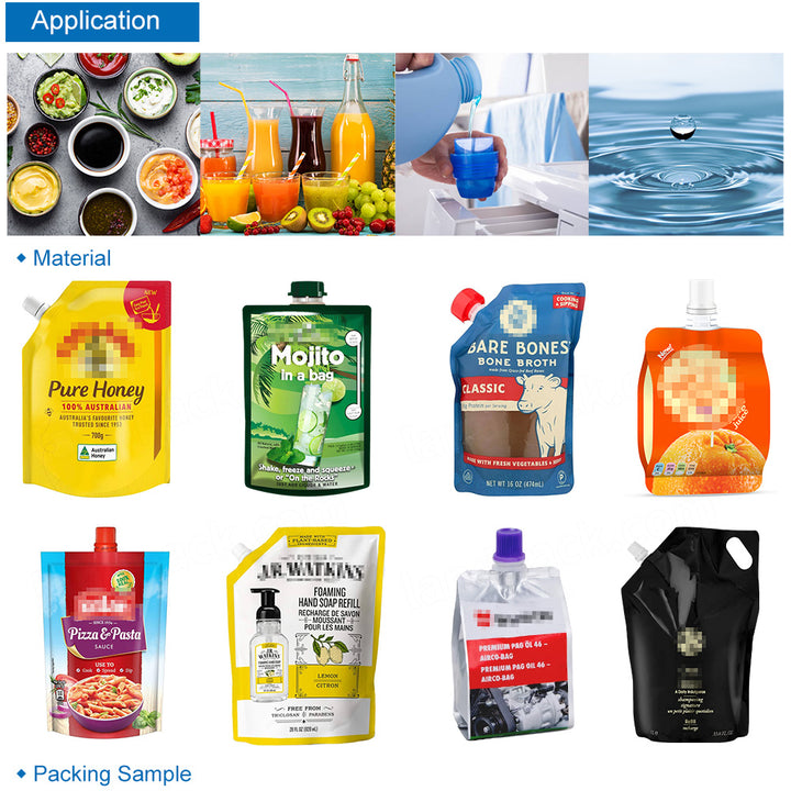 Automatic Liquid Detergent Spout Pouch Filling and Capping Machine