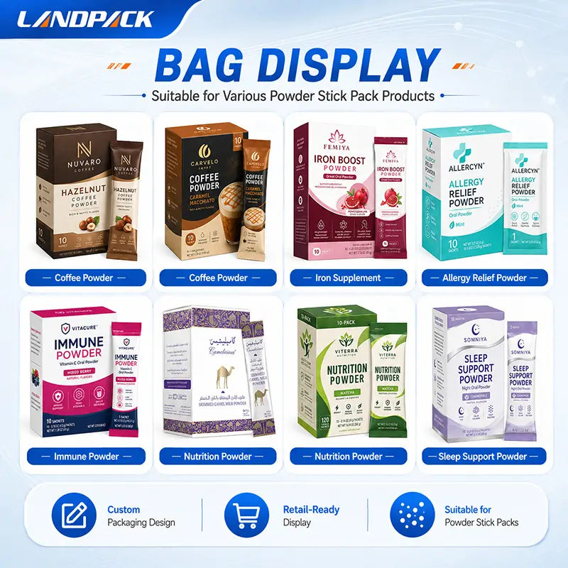 High-Speed Multi-Lane Powder Stick Pack Packaging Counting and Cartoning Machine Line