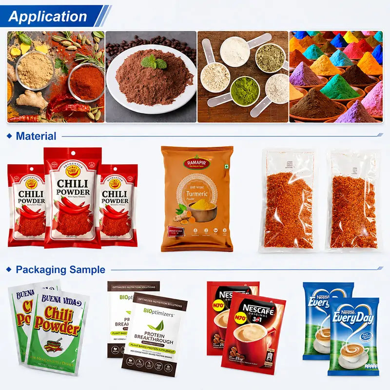Automatic Spice Powder Vertical Four-Side Seal Sachet Packing Machine