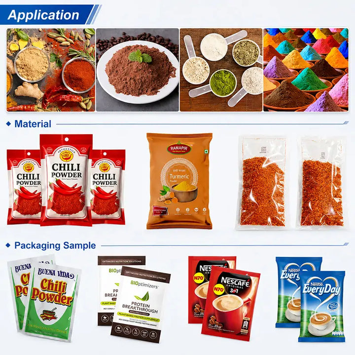 Automatic Spice Powder Vertical Four-Side Seal Sachet Packing Machine