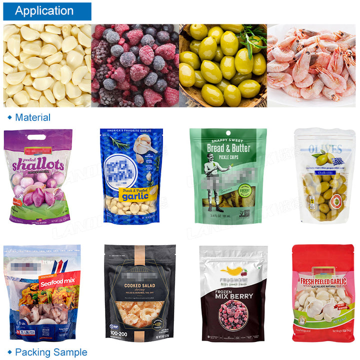Automatic Garlic / Frozen Food Premade Bag Packaging Machine