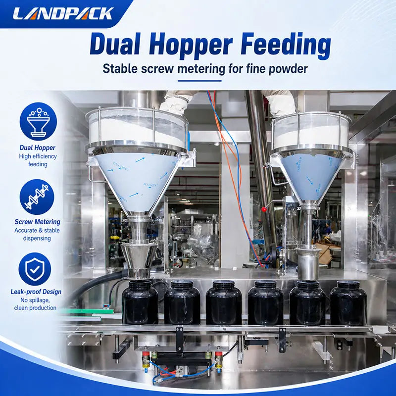 Automatic Green Tea Powder Filling Capping Labeling Machine Bottling Line