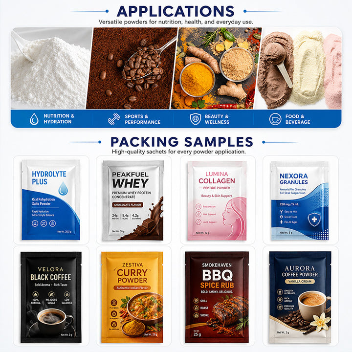 Multi Lane Powder Packing Machine For 3/4 side Sealing Sachet