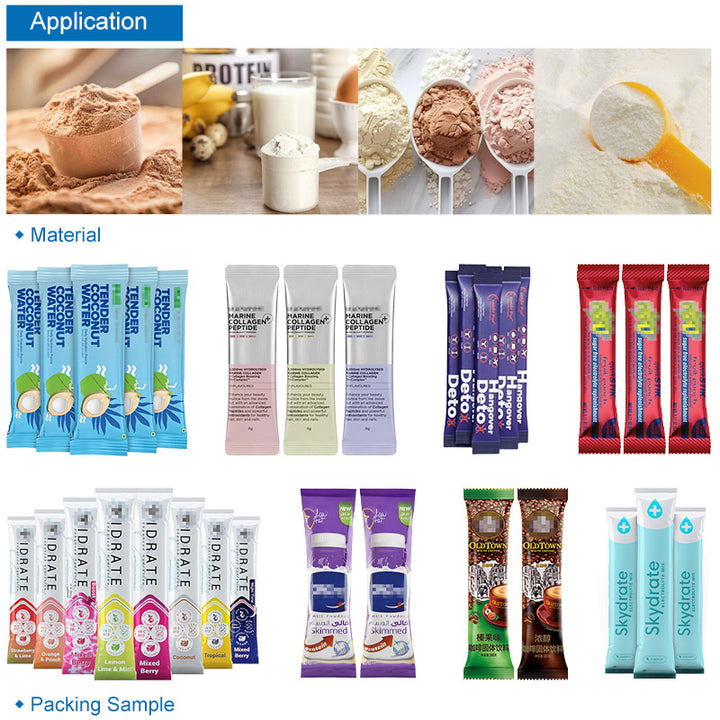 Automatic Multi Lane Collagen Protein Powder Stick Packing Machine With Screw Feeder