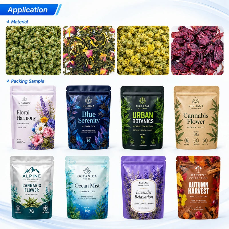 High Precision Cannabis Buds & Marijuana Zipper Pouch Premade Pouch Packing Machine