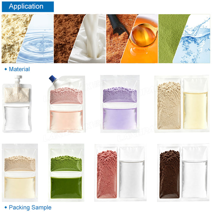 Horizontal Premade Spout Twin Pouch Filling Packing Machine （Powder + Liquid)