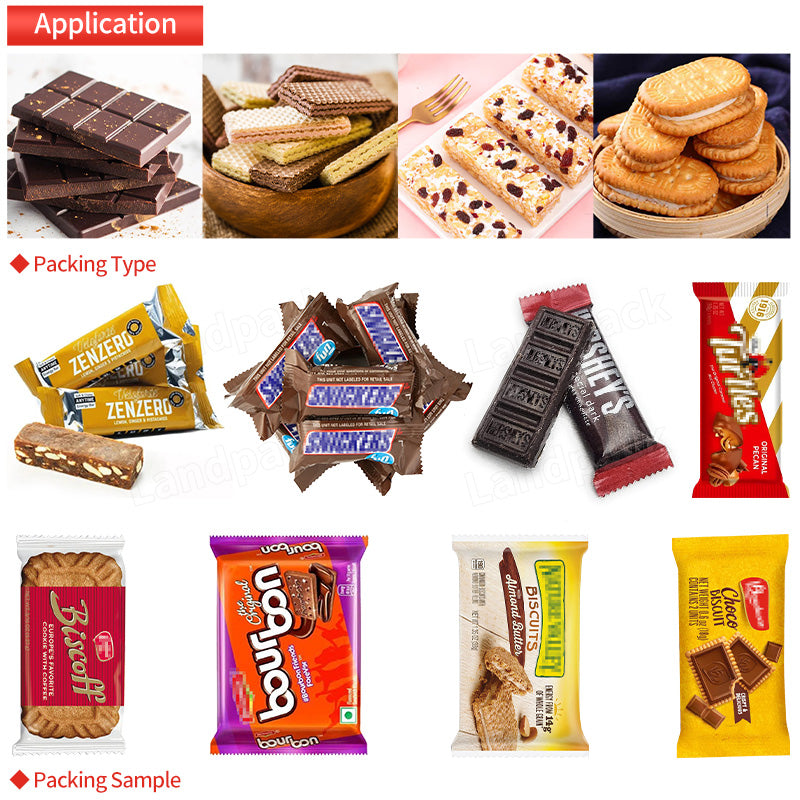 Automatic Biscuit Feeding Packing Line | Chocolate Bar Cookie Packaging System