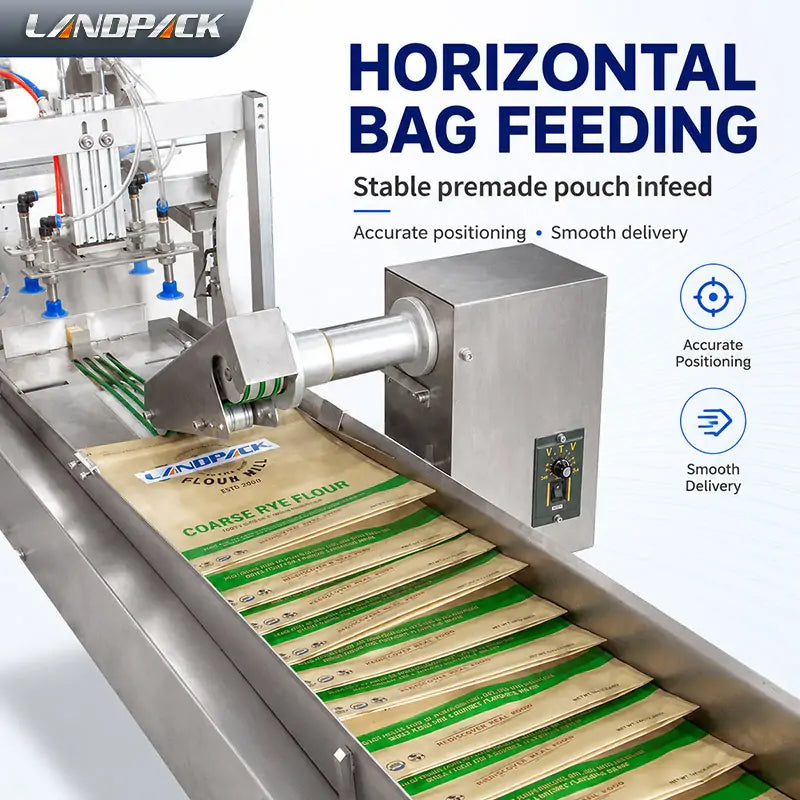 Automatic Ground Coffee Premade Doypack Filling and Sealing Machine with Bag Mouth Dust Removal