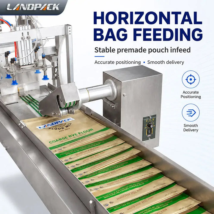 Automatic Ground Coffee Premade Doypack Filling and Sealing Machine with Bag Mouth Dust Removal