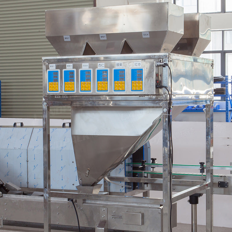 Máquina envasadora mini doypack para frutos secos | Máquina envasadora para anacardos mezclados con sistema de pesaje y mezcla
