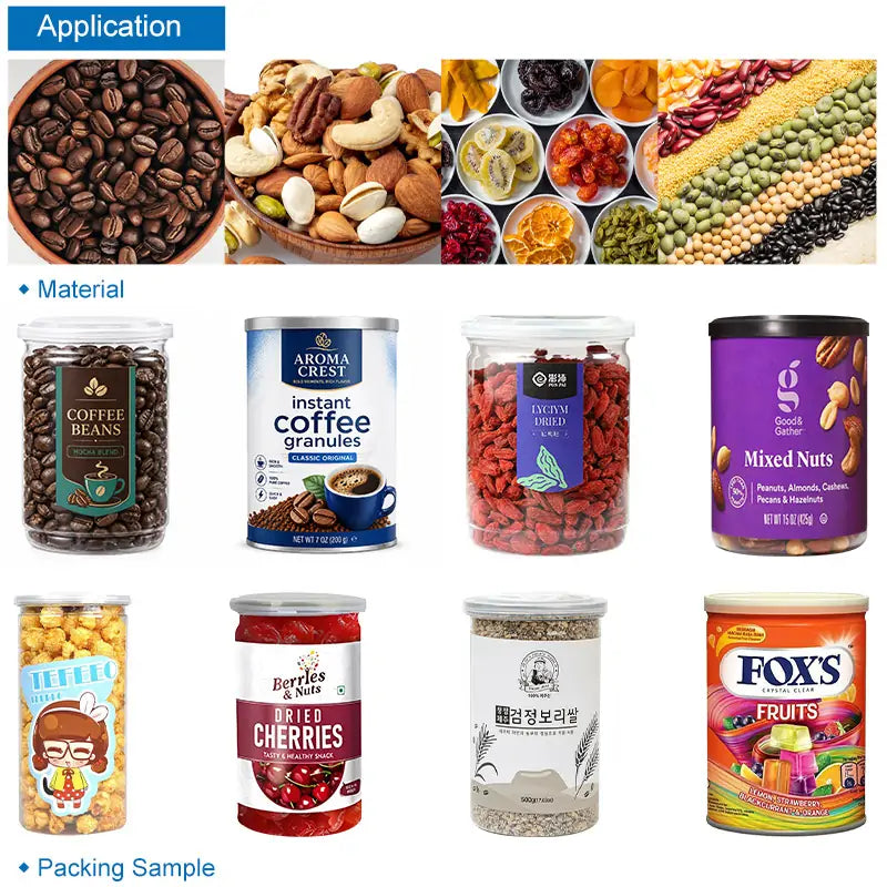 Automatic Coffee Bean Can Filling Seaming Capping and Labeling Line