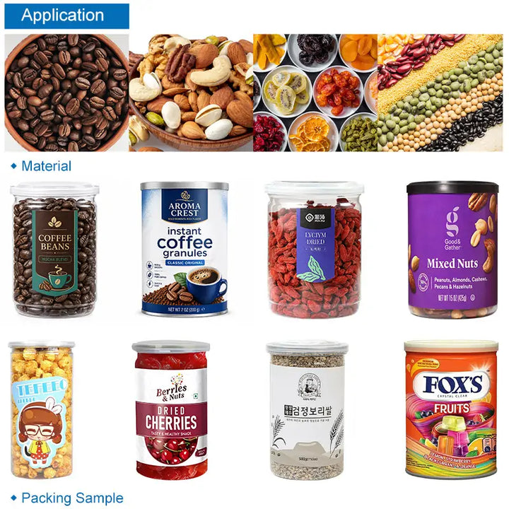 Automatic Coffee Bean Can Filling Seaming Capping and Labeling Line