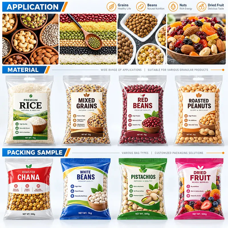Automatic Food Grains and Rice Packing Machine with Linear Weigher and Metal Detection