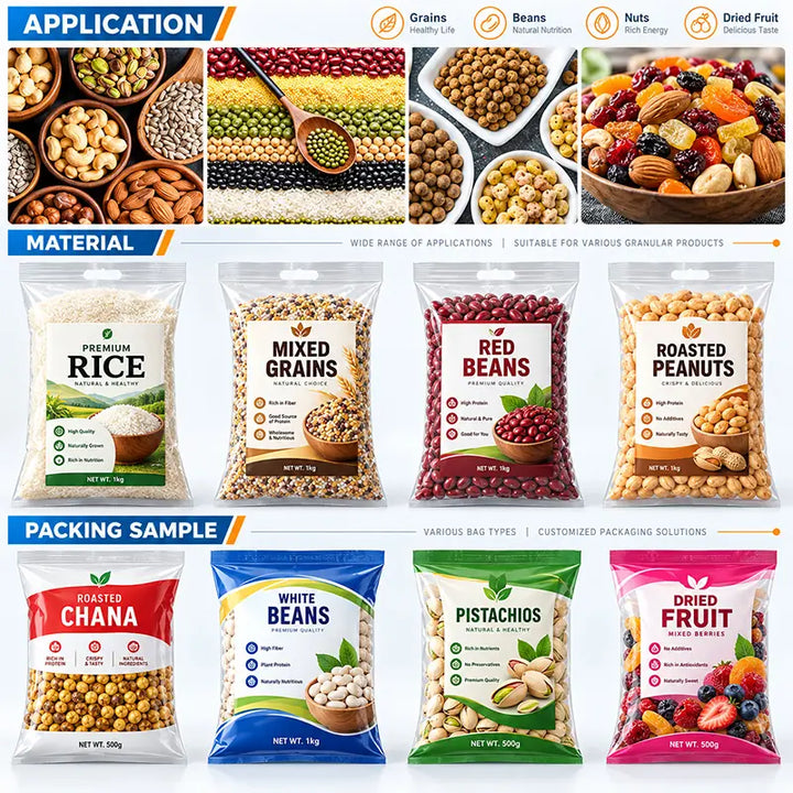 Automatic Food Grains and Rice Packing Machine with Linear Weigher and Metal Detection