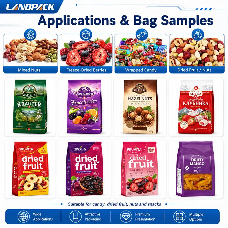 Automatic Toffee Candy Gusset Bag Vertical Pouch Packing Machine