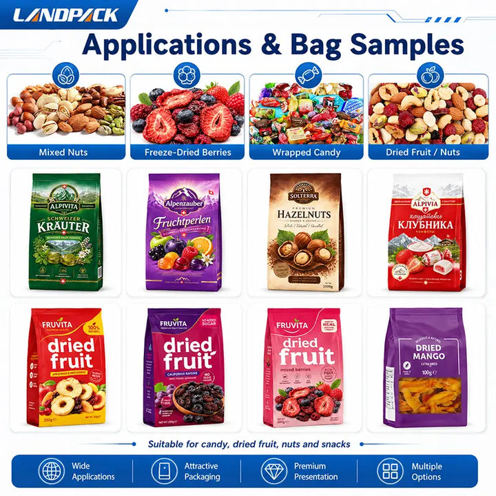 Automatic Toffee Candy Gusset Bag Vertical Pouch Packing Machine
