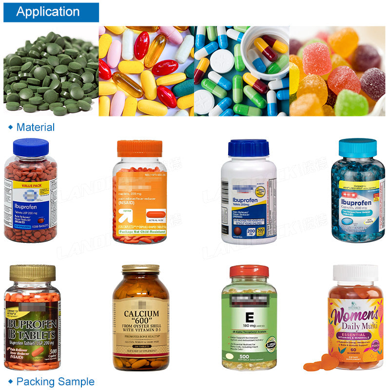 High Accuracy Capsule Tablet Bottle Filling Machine Pharma Packaging Line