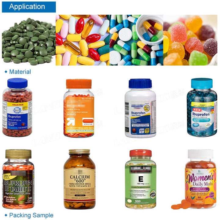 High Accuracy Capsule Tablet Bottle Filling Machine Pharma Packaging Line