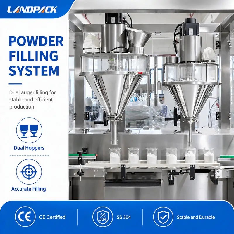 Automatic Double-Head Spice Seasoning Powder Can Filling Seaming and Labeling Line