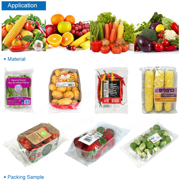 Horizontal Vegetable Fruit Pepper In Tray Packing Machine Flow Wrapping Machine