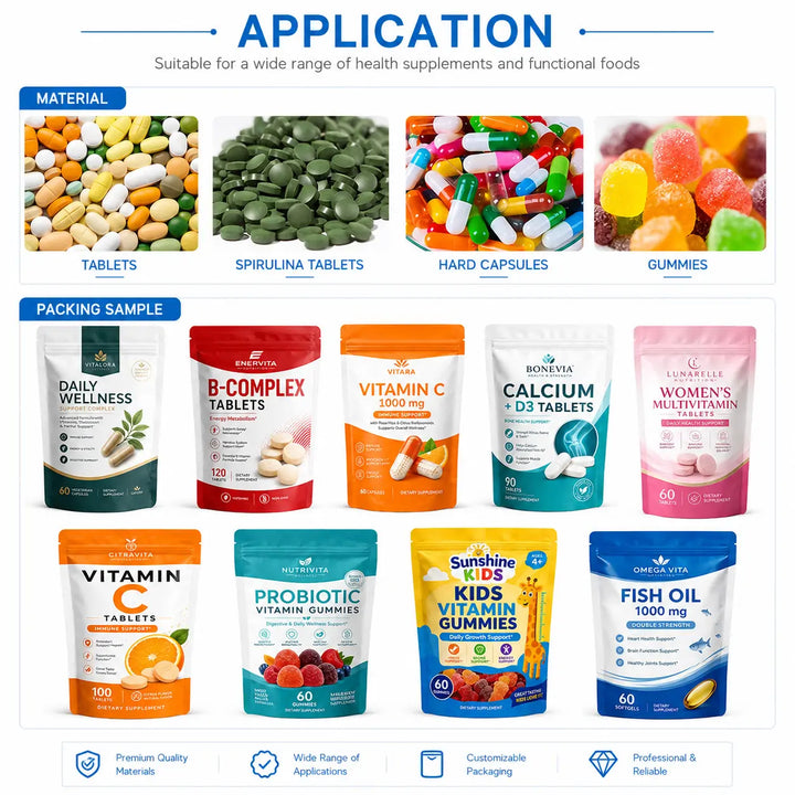 Automatic Pharmaceutical Capsule and Tablet Counting Rotary Premade Pouch Packing Machine with Checkweigher