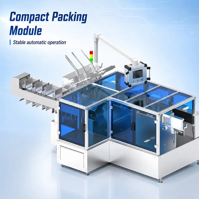 Automatic End-of-Line Packaging System with Case Erector, Robotic Case Packer and Case Sealer