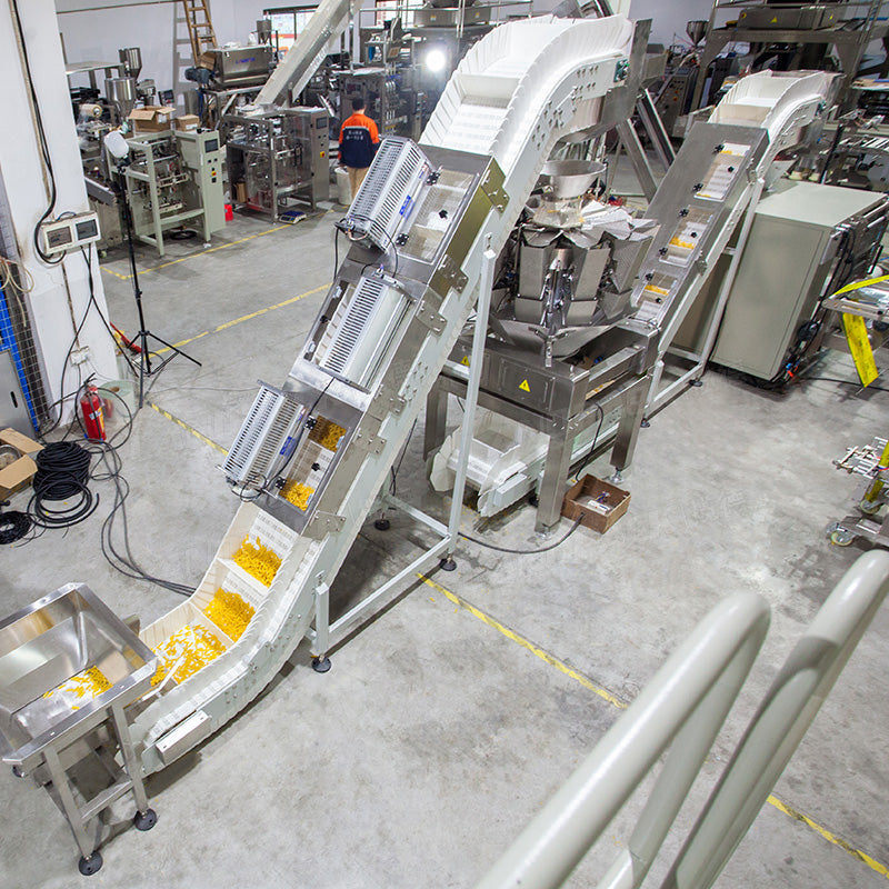 Automatic Beef Jerky Packing Machine With Multihead Weigher And Two Conveyor