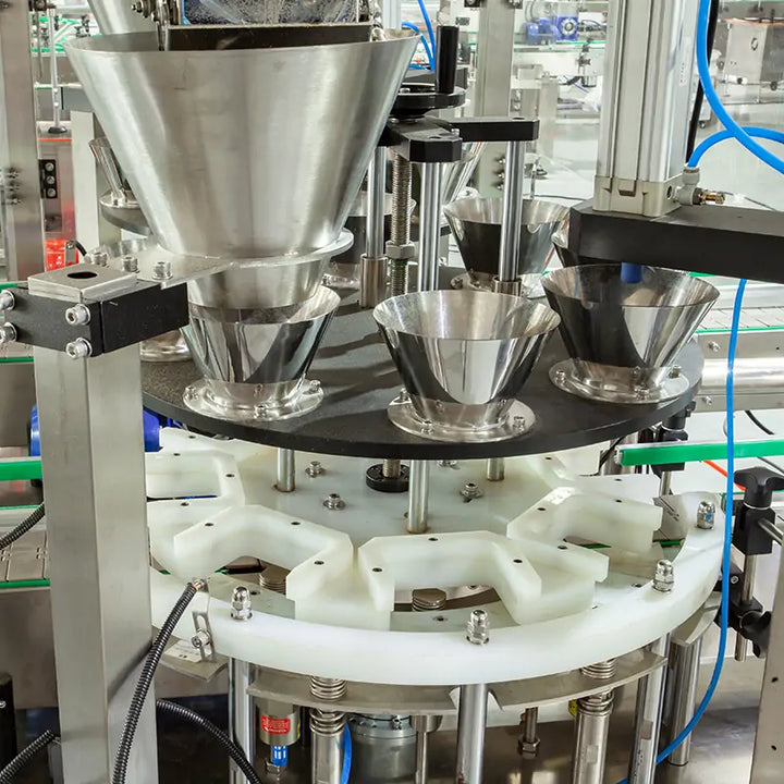 Automatic Coffee Bean Bottle Rotary Filling Capping Sealing Labeling Machine Line