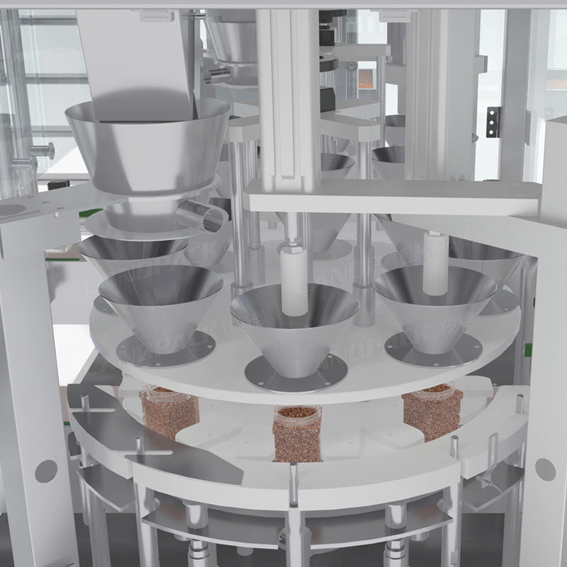 Automatic Seasoning Spice Bottle Filling Capping And Labeling Machine