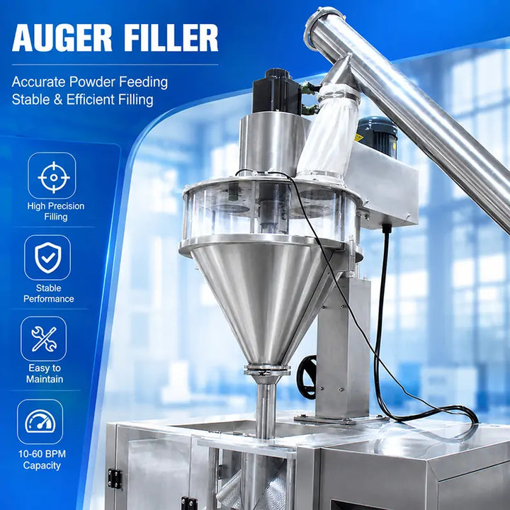 Automatic Masala and Curry Powder Vertical Pouch Packing Machine with Screw Conveyor