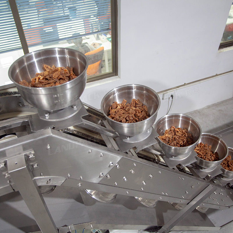 Automatic Beef Jerky Packing Machine With Bowl Inclined Bucket Conveyor