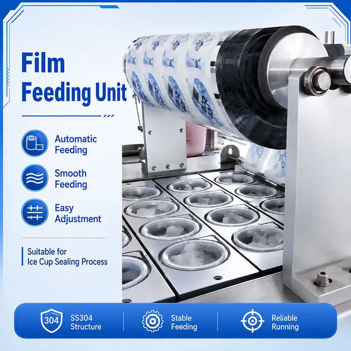 Fully Automatic Ice Cube Cup Filling and Sealing Packing Machine Production Line