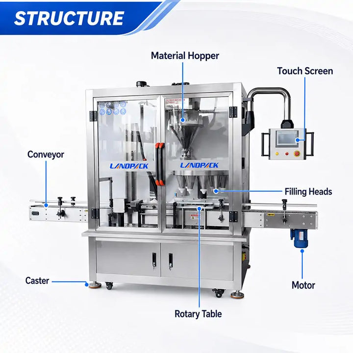 High Speed Automatic Spice Powder Rotary Bottle Filling Machine
