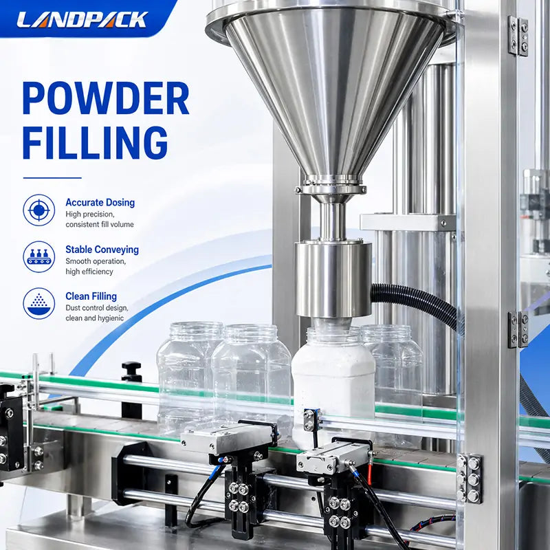 Automatic Spice Powder Square Bottle Filling and Capping Line