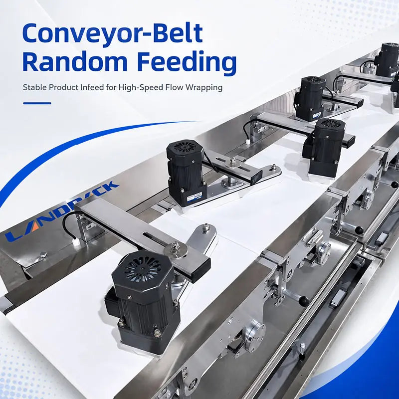 High-Speed Automatic Candy Flow Wrapping Machine with Feeding and Sorting System