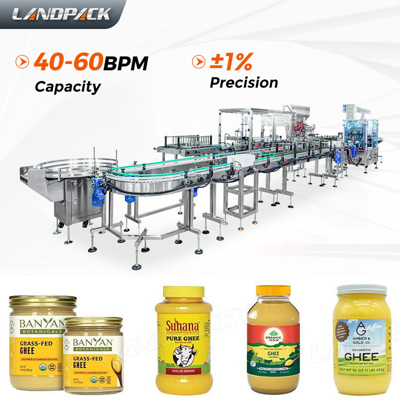 Automatic Ghee Bottle Jar Washing Filling Cappiing Labeling Line ...