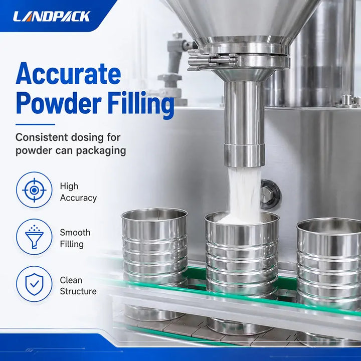 Automatic Milk Powder Cans Filling Seaming and Labeling Machine Line