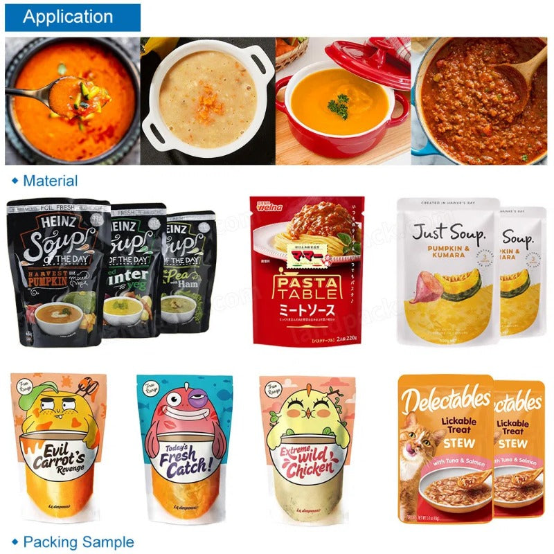 Automatic Horizontal Curry Masala Sauce Retort Pouch Doypack Packing Machine
