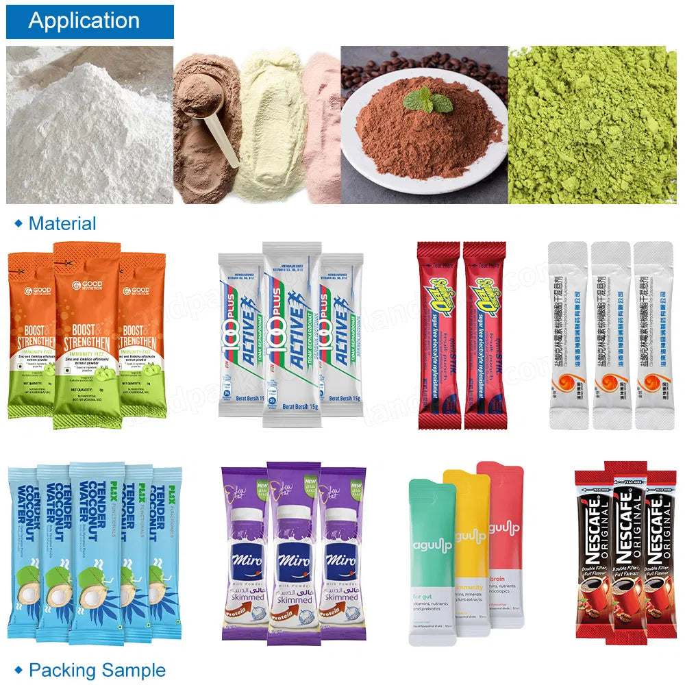 Automatic 4 Lanes Pharma Medical Powder Stick Pack Packing Machine Line