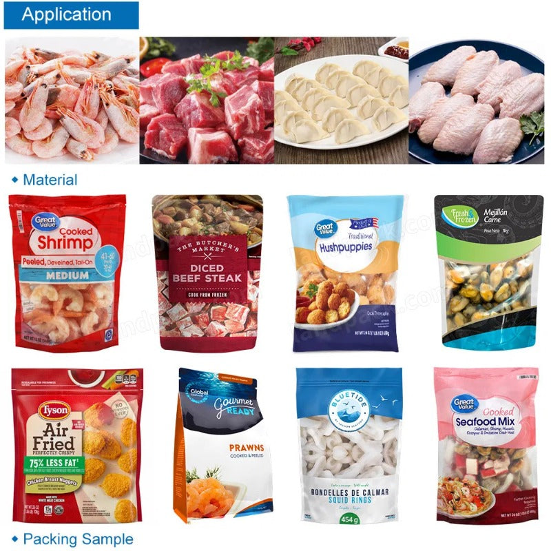 Horizontal Frozen Food Stand Up Pouch Doypack Packing Machine With Weight Detector