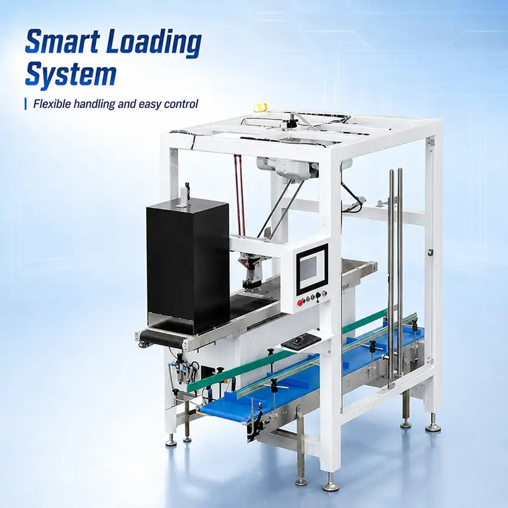 Automatic Cartoning and Case Packing System with Case Erector, Sealer and Delta Robot Palletizer