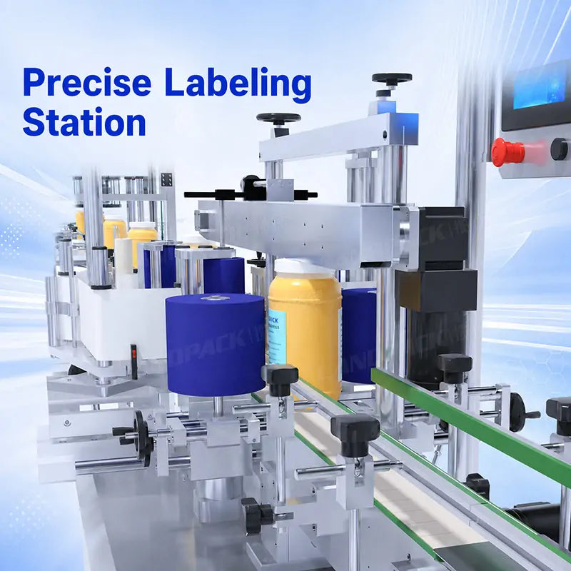 Automatic Liquid Sauce Bottle Filling Capping Labeling Line Packaging System with Case Packing and Palletizing Machine