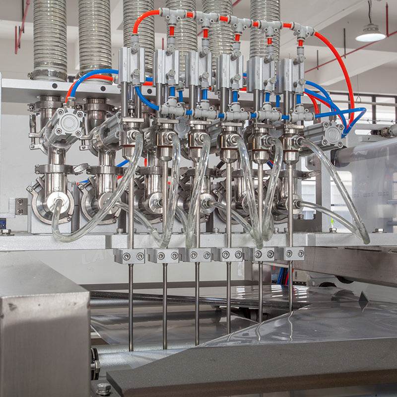 Automatic Multi-Lane Liquid Four-Side Seal Sachet Filling Packing Machine with Inkjet Coder