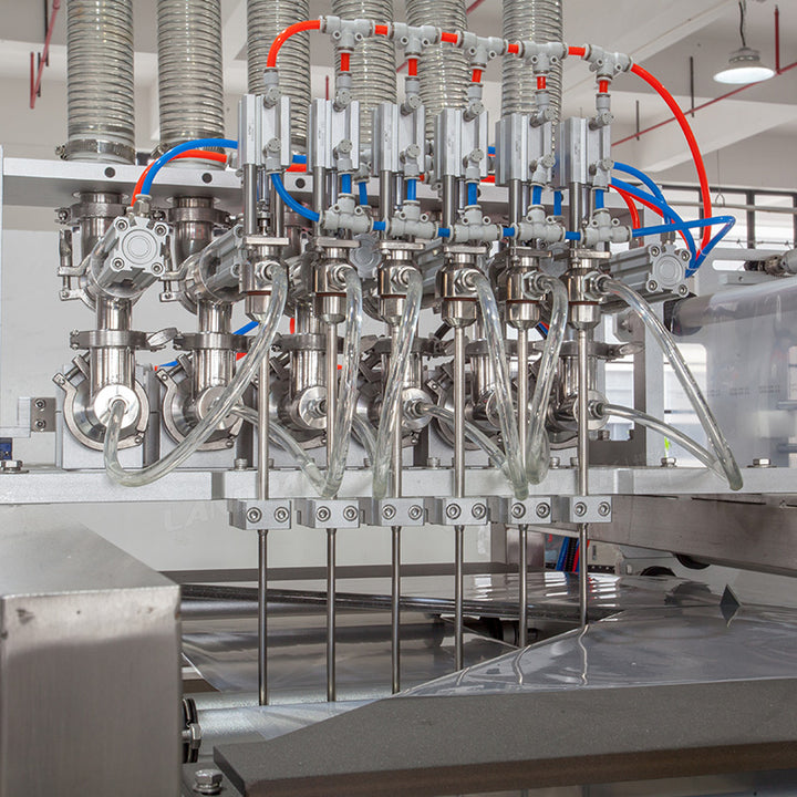 Automatic Multi-Lane Liquid Four-Side Seal Sachet Filling Packing Machine with Inkjet Coder