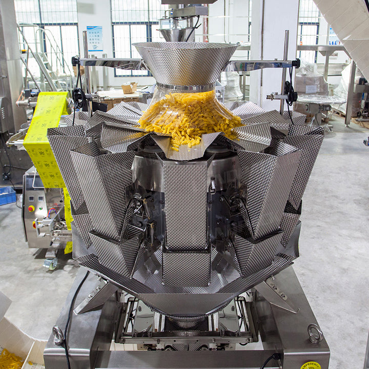 Automatic Beef Jerky Packing Machine With Multihead Weigher And Two Conveyor