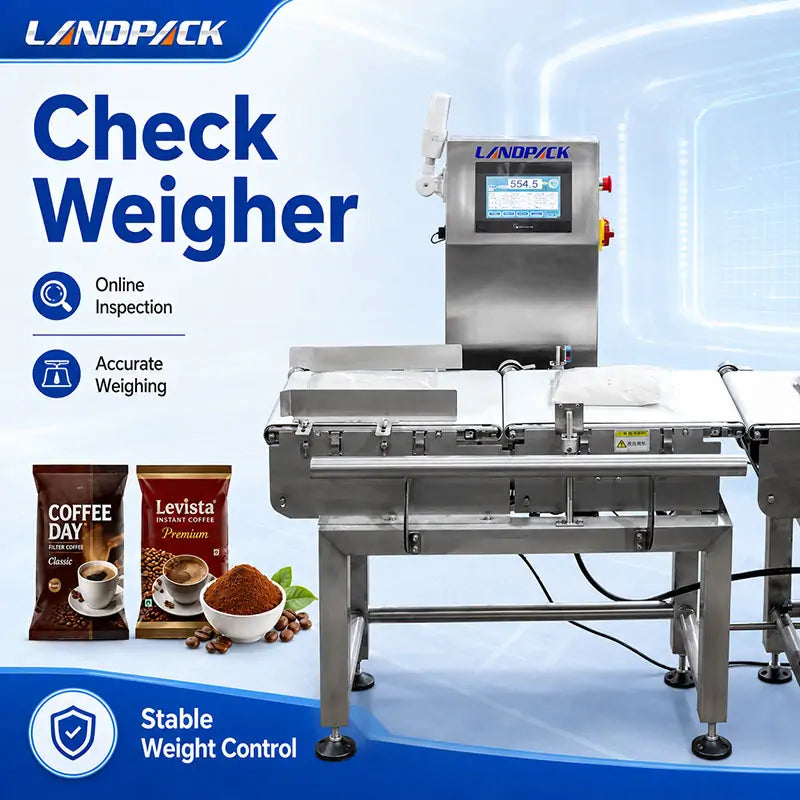 Automatic Coffee Powder VFFS Packing Machine with Static Eliminator, Checkweigher and Metal Detector