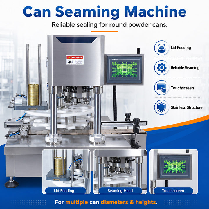 Automatic Matcha Powder Rotary Can Filling Seaming Line Machine