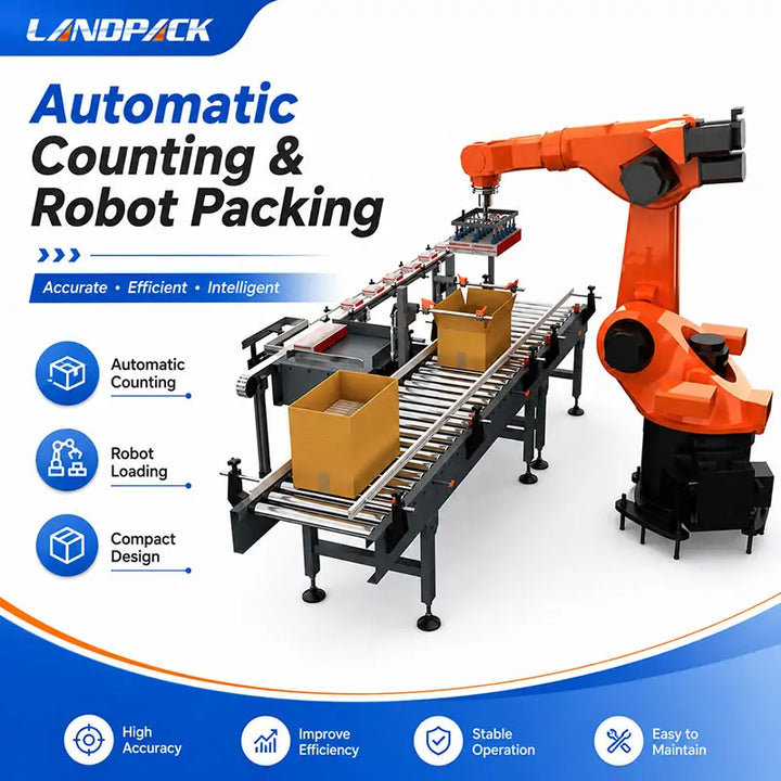 Automatic Carton Case Packing and Robotic Palletizing System for Packaging Line Integration