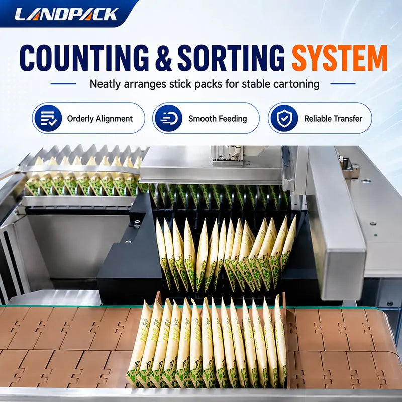 Automatic Multi-Lane Powder Stick Pack Filling Counting and Cartoning Line